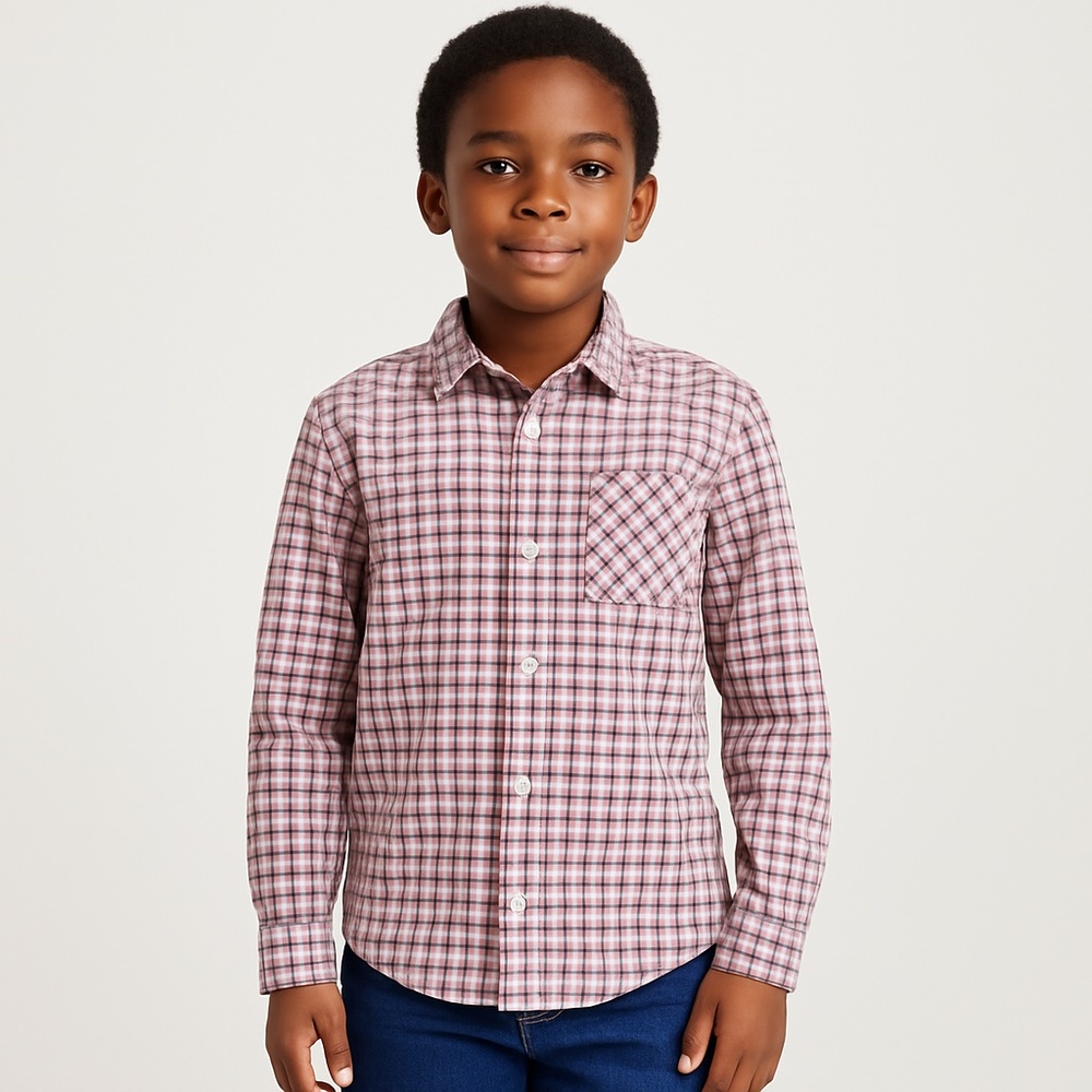 MOSSIMO Boys Plaid Button Up Long Sleeve Shirt Youth Large